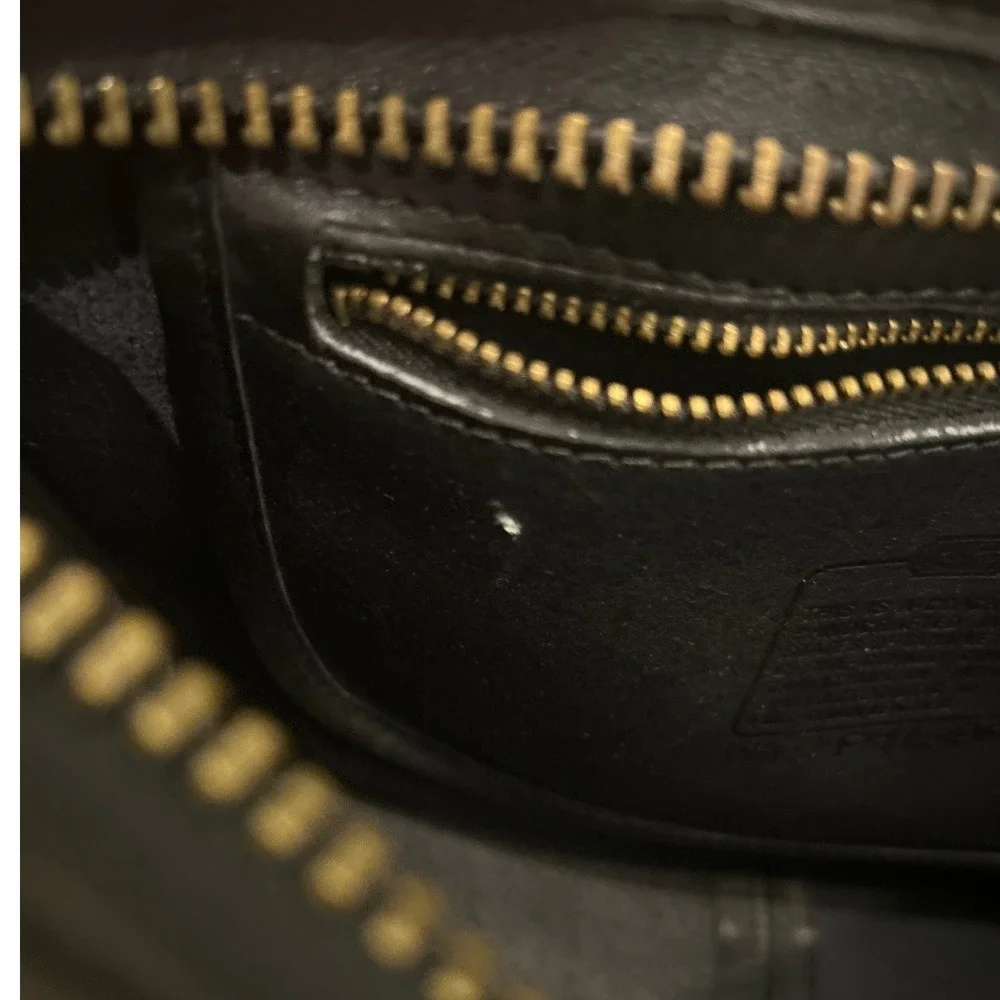 Vintage Coach Crossbody Bag Black Leather Flap Brass Classic Quiet Luxury 90s